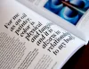 Gros plan sur une citation à l'intérieur du magazine Art Vista